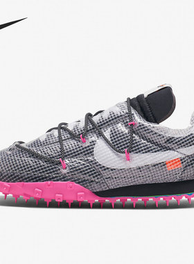 Nike/耐克正品WAFFLE RACER OW 女子休闲钉子鞋跑步鞋 CD8180-001