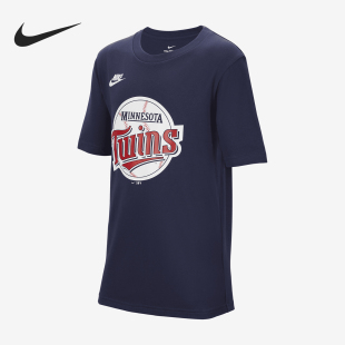 Nike/耐克正品MLB 大童男孩印花简约干爽短袖T恤HM3814-410