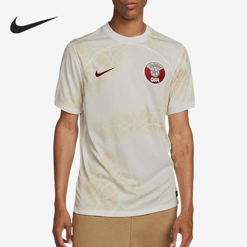 Nike耐克正品卡塔尔队客场拼色短袖球迷版休闲运动足球DN0701-100