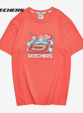 Skechers/斯凯奇正品新款T恤圆领休闲运动男女短袖衫L221U041