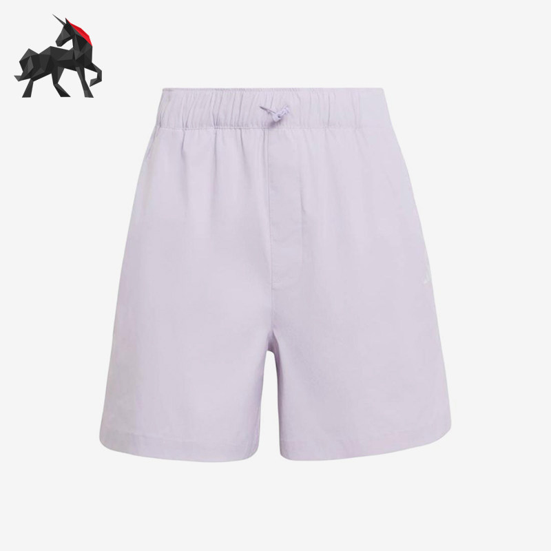 Adidas/阿迪达斯正品 新款女浅紫色直筒三分系带短裤KX6810