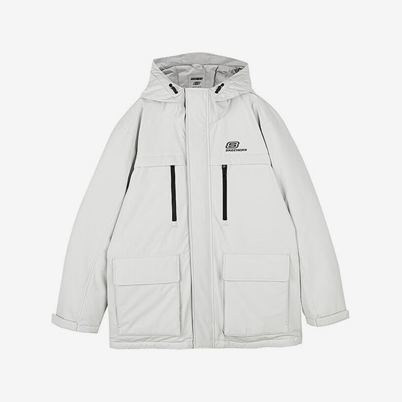 Skechers/斯凯奇正品秋冬新款男士户外简约连帽运动羽绒服