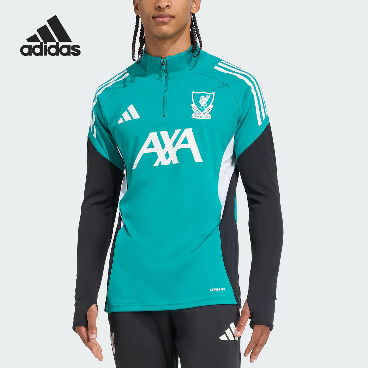 阿迪达斯男士立领足球长袖上衣