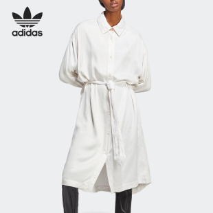 Adidas/阿迪达斯三叶草春季女子休闲长款翻领衬衫IB5791