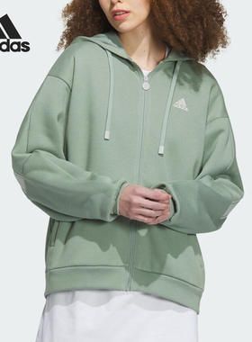 Adidas/阿迪达斯官方正品新款女子加绒宽松连帽运动外套IK9894