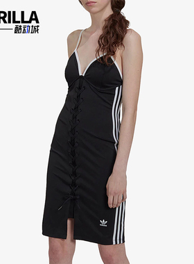 Adidas/阿迪达斯正品三叶草女士简约修身无袖连衣裙HK5084