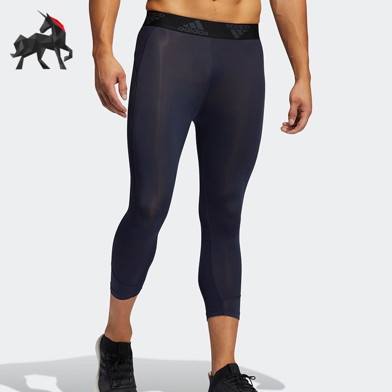 阿迪达斯男子运动训练紧身七分裤