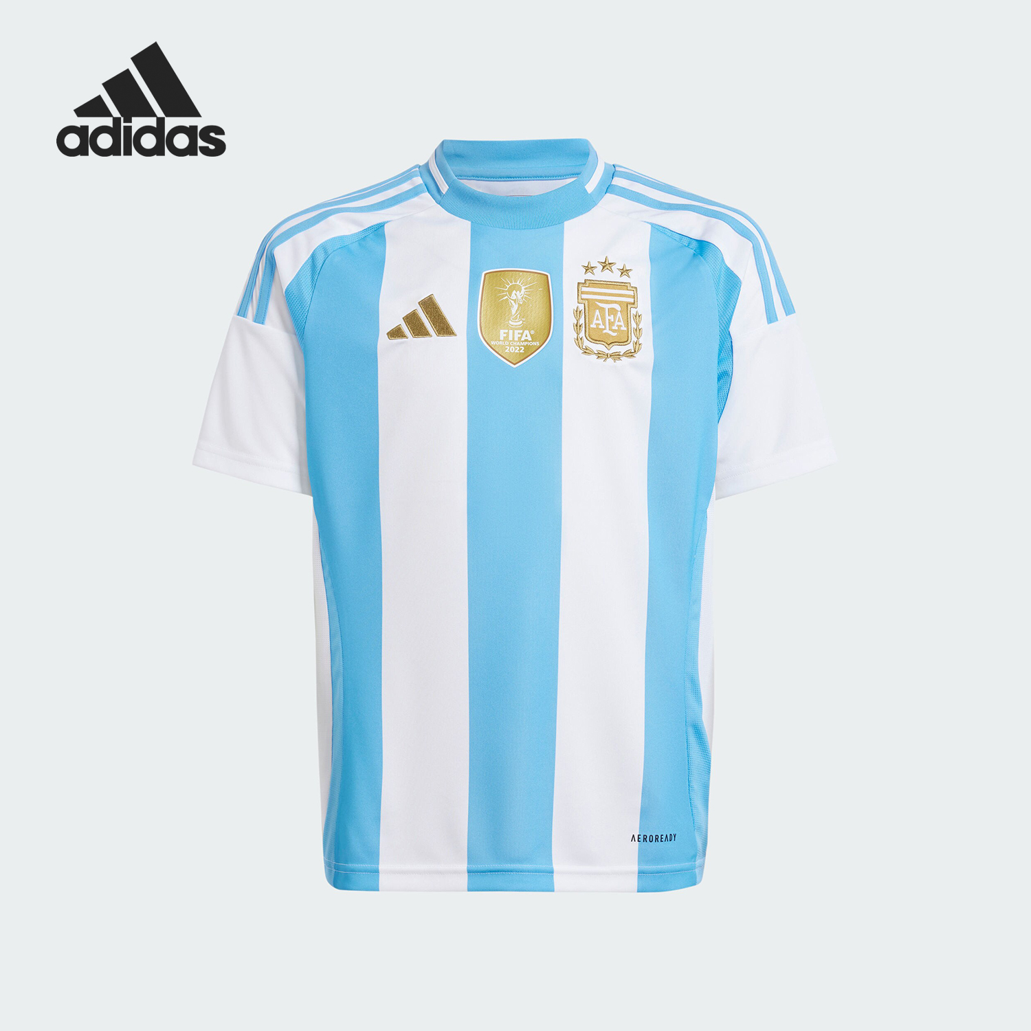 Adidas/阿迪达斯官方正品阿根廷队球迷版大童足球短袖球衣IP8387