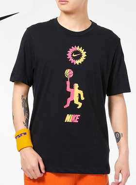 Nike/耐克正品2025男士运动图案圆领透气篮球短袖DD0804-010