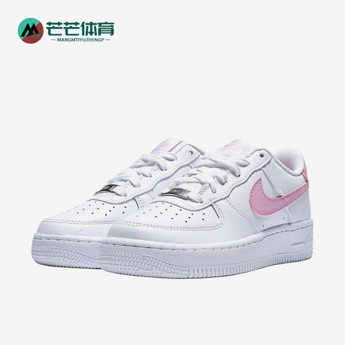 Nike/耐克正品AirForce1新款儿童白粉色校园板鞋CT3839-124