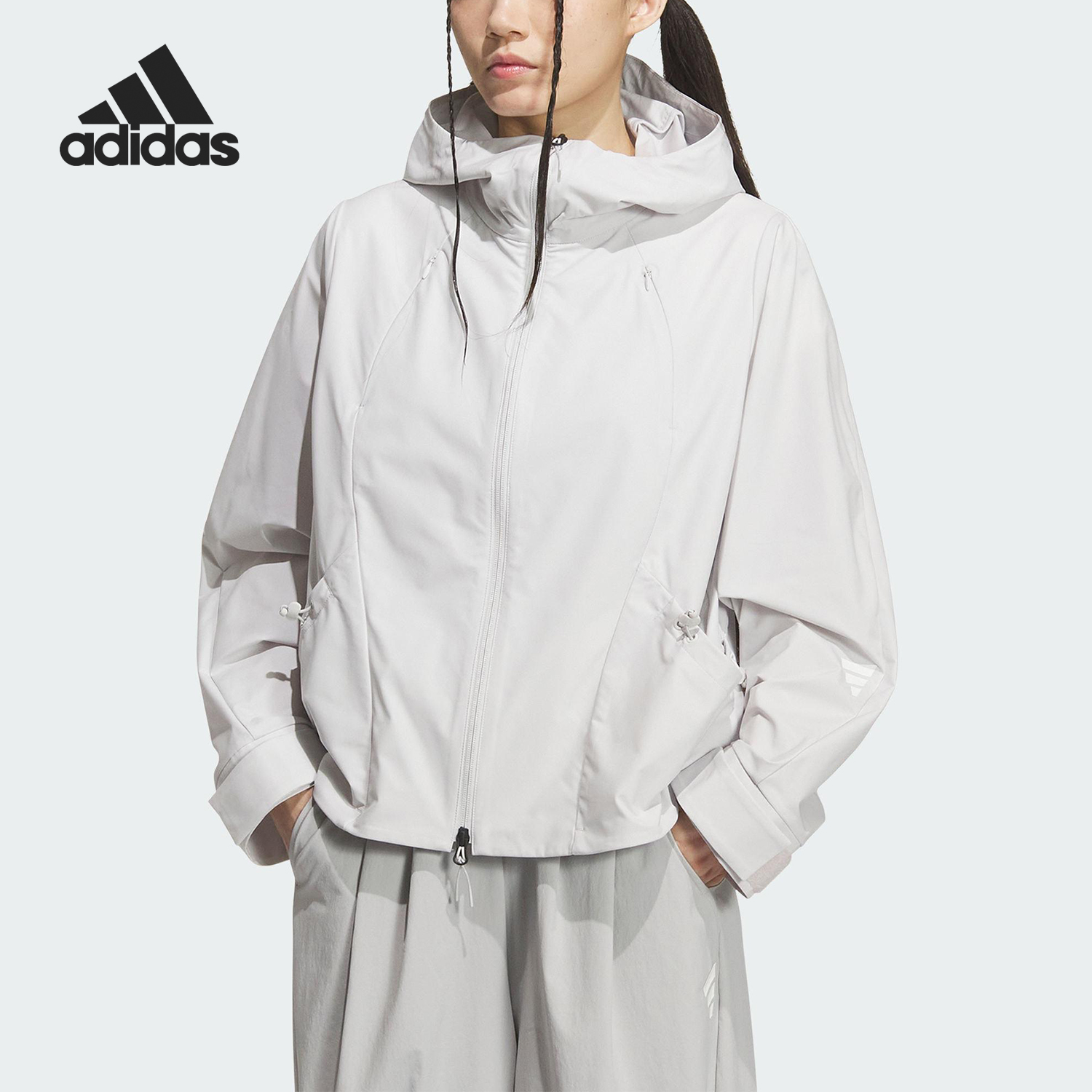 Adidas/阿迪达斯正品2025夏季款女士宽松梭织运动外套KC2711