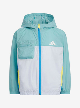 Adidas/阿迪达斯正品新款儿童浅蓝白色轻盈经典夹克外套KH0264