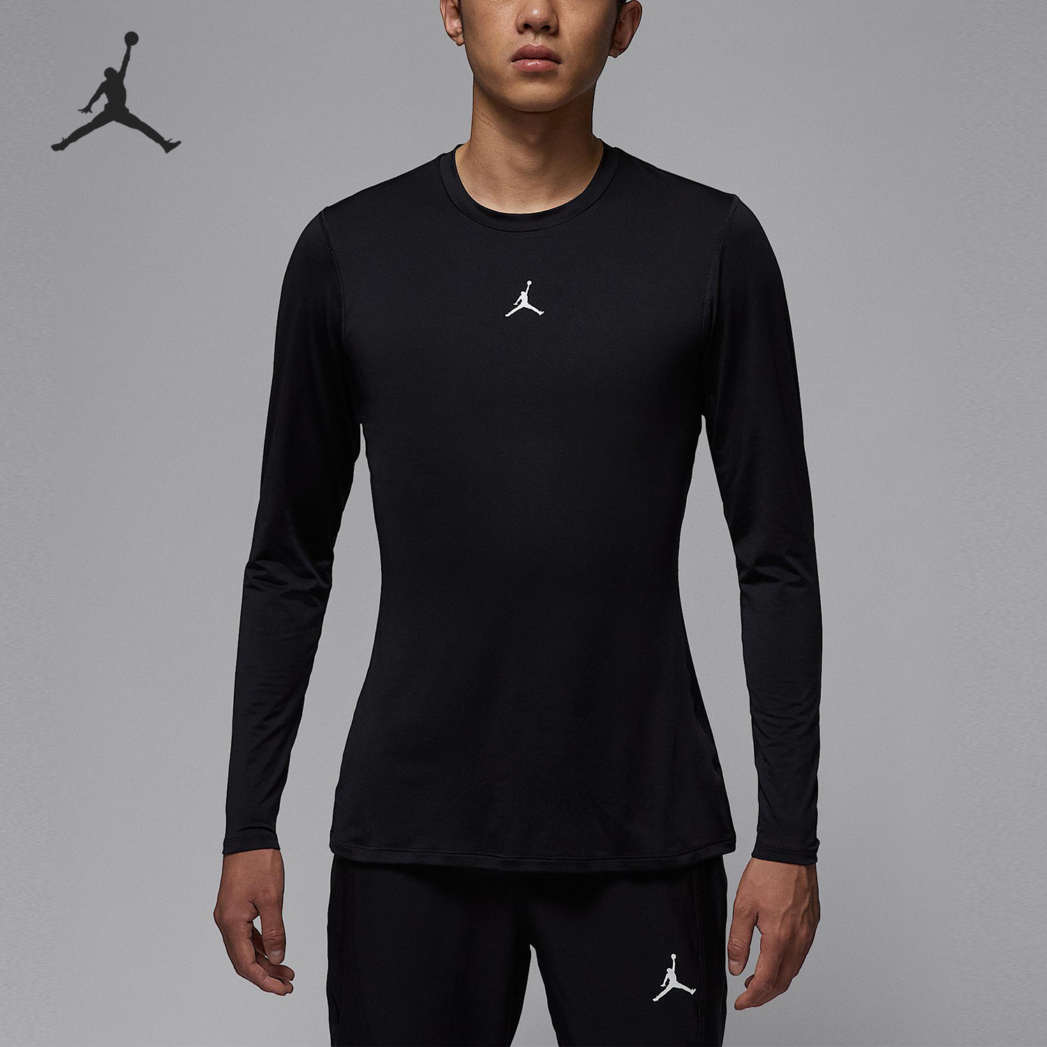Nike/耐克正品JORDAN男士套头紧身针织运动长袖上衣HQ8684-010