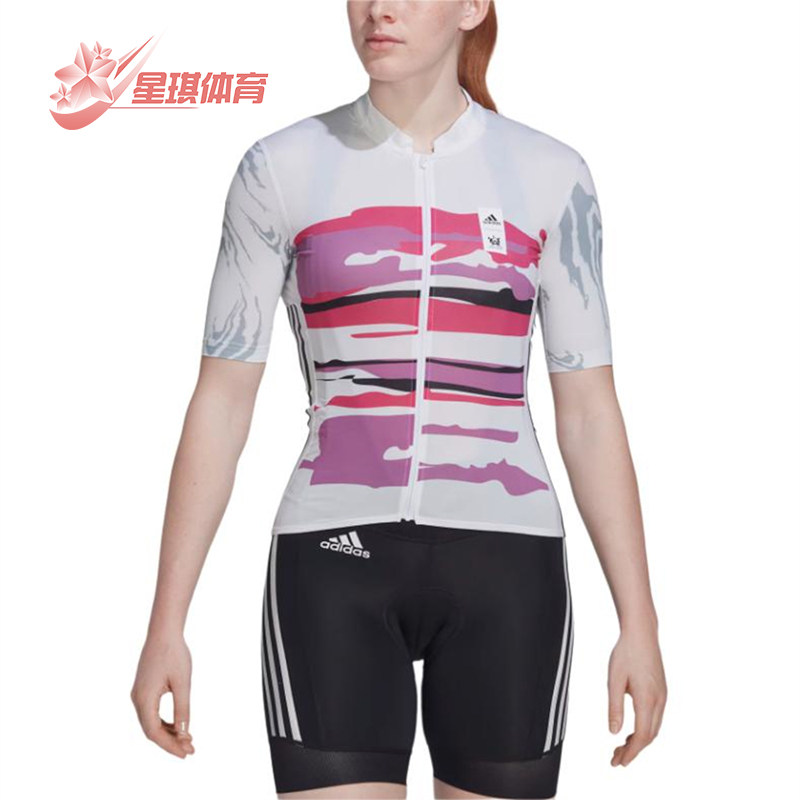 Adidas/阿迪达斯正品女士柔软干爽舒适短袖骑行服T恤HH8573