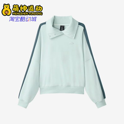 Skechers/斯凯奇正品秋季新款女士休闲翻领针织宽松拼接卫衣