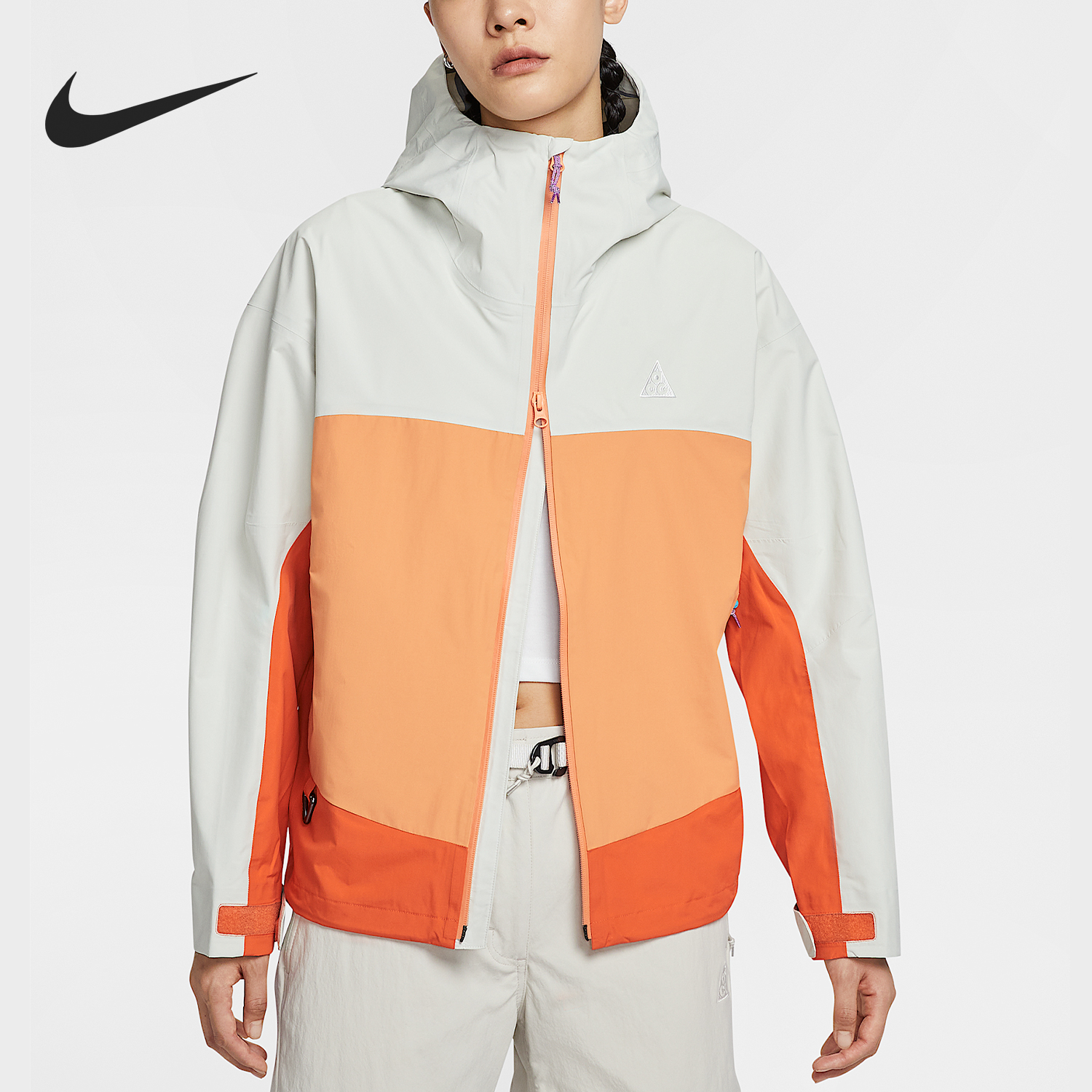 Nike/耐克正品Storm-FIT女士宽松拼接硬壳冲锋衣HJ0247-110
