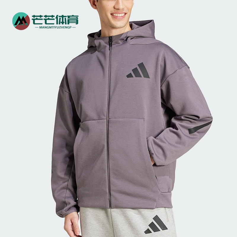 Adidas/阿迪达斯正品2025春季男士经典针织连帽运动外套JD2911
