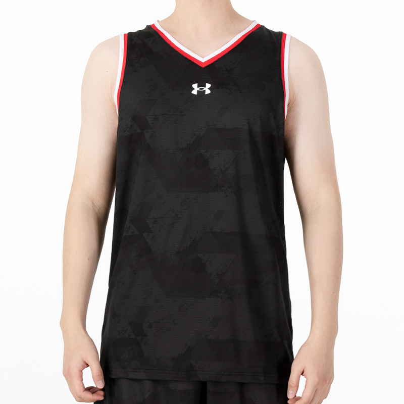 安德玛正品休闲篮球比赛男子训练运动服透气球服无袖背心21500108