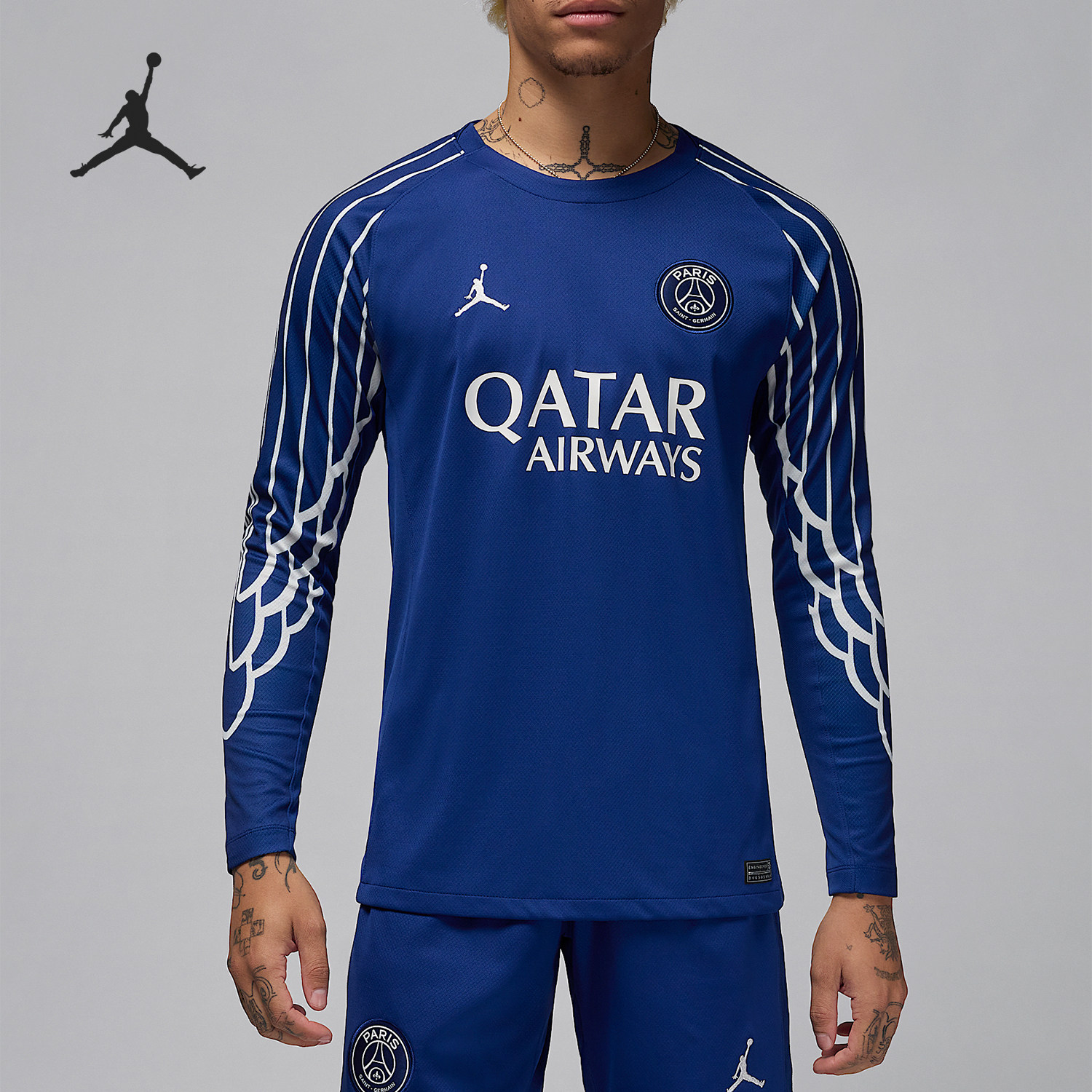 Nike/耐克正品2025JORDAN男士球迷版足球运动速干训练长袖球衣