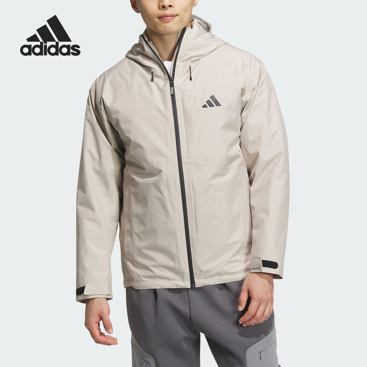 Adidas/阿迪达斯官方正品三合一男士运动保暖连帽冲锋衣JM9138