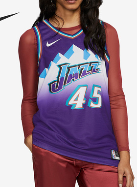 Nike/耐克正品米切尔爵士队45号男子运动篮球衣AV4517-504