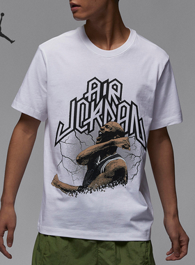 Nike/耐克官方正品JORDAN男士圆领印花透气运动短袖T恤FN6017-100