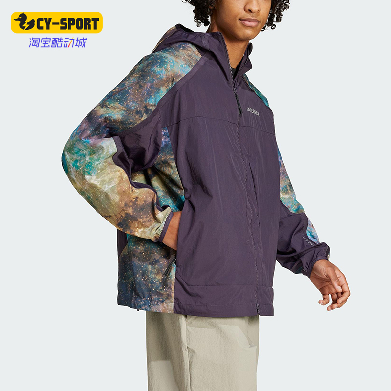 Adidas/阿迪达斯正品2025春秋款男士拼接经典户外梭织外套JD5839