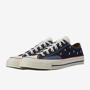 Converse匡威 1970s丹宁牛仔拼接刺绣补丁高帮男女帆布鞋171065C