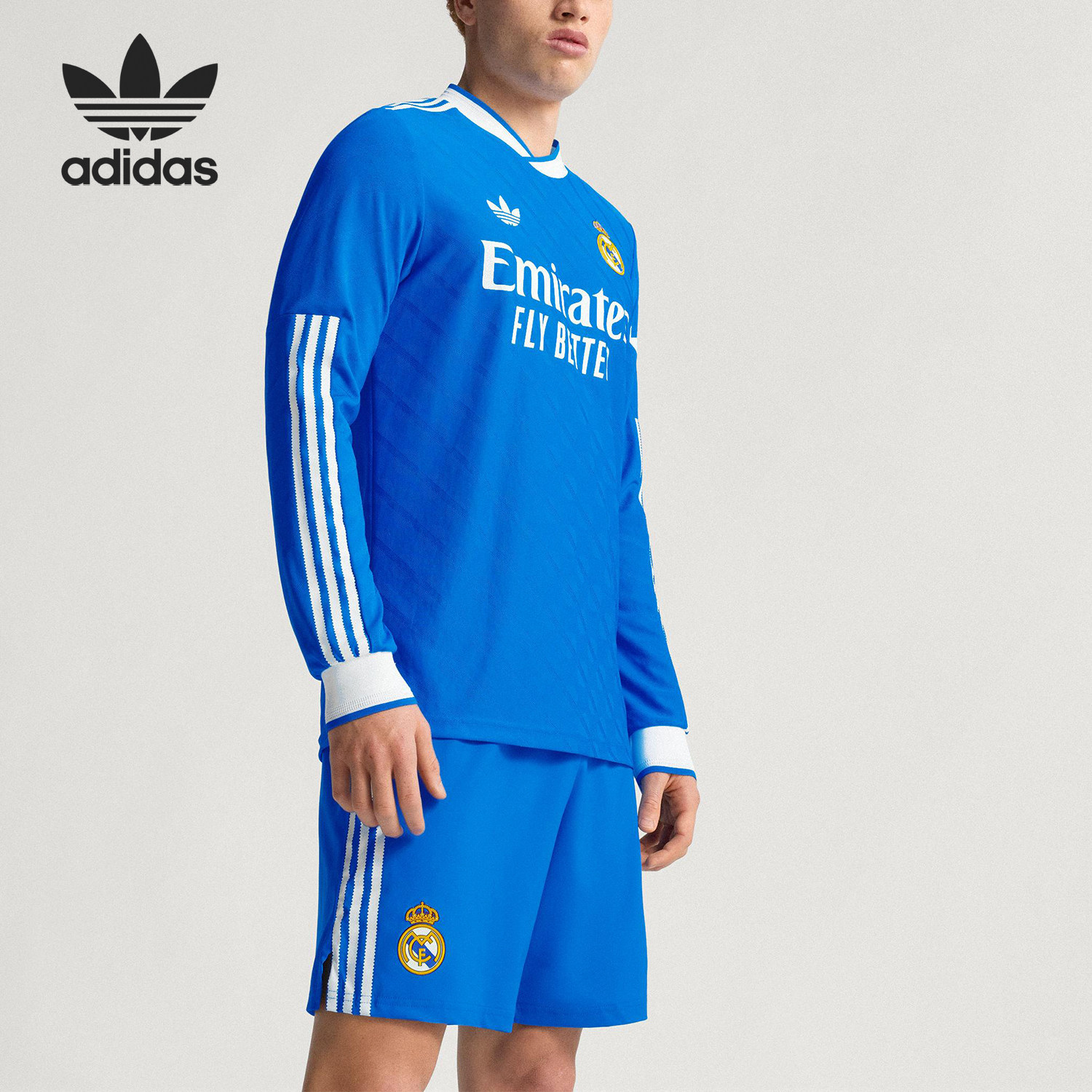 Adidas/阿迪达斯正品三叶草男士透气修身足球比赛运动长袖JP3925