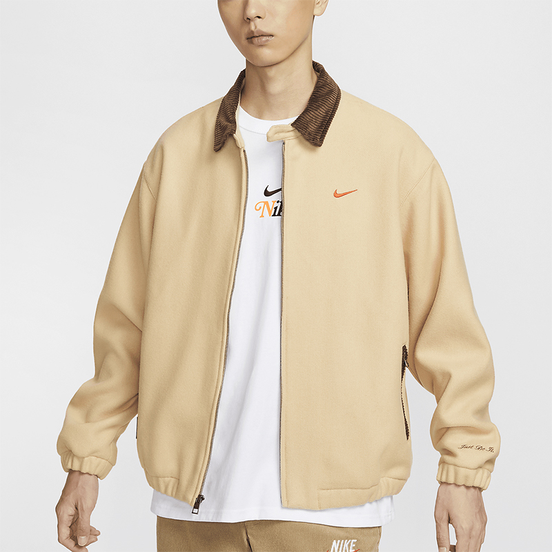 耐克男士梭织工装简约翻领夹克
