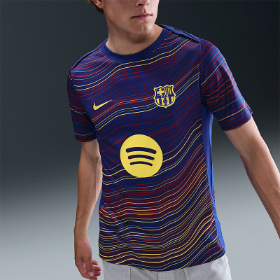 Nike/耐克正品Dri-FIT男士条纹透气足球训练运动短袖HJ7142-456