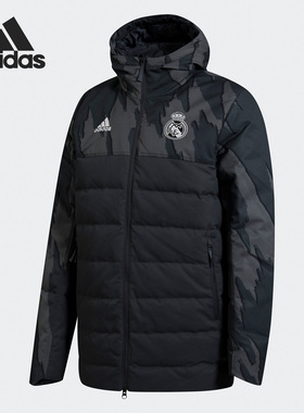 Adidas/阿迪达斯正品男子冬季保暖连帽足球运动羽绒服 GD4258