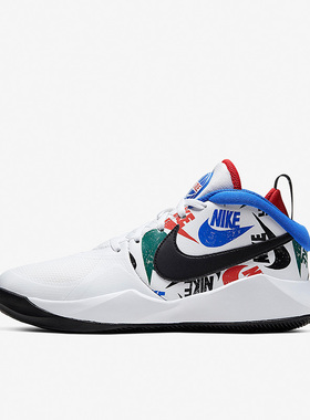 Nike/耐克正品TEAM HUSTLE女子GS大童运动透气篮球鞋 CW5815-100