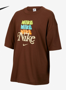 Nike/耐克正品当季新款大童休闲印花透气运动短袖HM4592-259