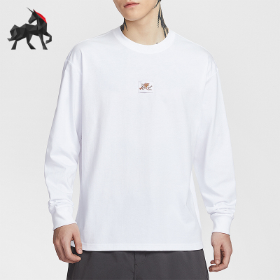 Nike/耐克正品2025男士日常简约印花亲肤针织长袖T恤IO9761-100