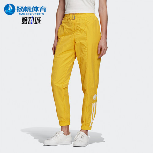 Adidas/阿迪达斯正品三叶草女士经典时尚高腰印花运动长裤GF0266