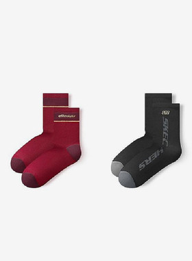Skechers/斯凯奇正品四季款男士日常中筒袜两双装L125M013-055D