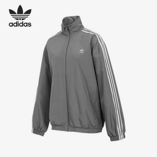 Adidas/阿迪达斯正品三叶草女士三条纹梭织翻领外套JD3394