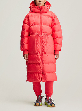 Adidas/阿迪达斯正品秋季新款女士长款连帽保暖棉服IX3083