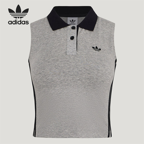 Adidas/阿迪达斯正品三叶草女士透气翻领针织POLO领背心T恤KY5694