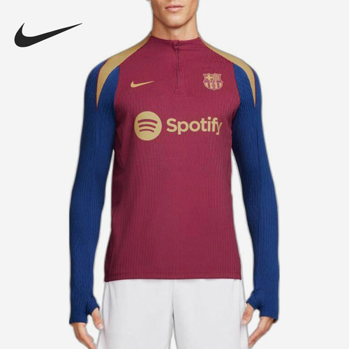 Nike/耐克正品夏季男士字母印花半拉链运动长袖T恤FJ5373-621