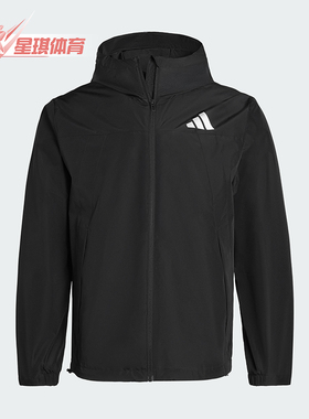 Adidas/阿迪达斯正品WOVENJACKET新款男女经典黑色夹克外套IB7052