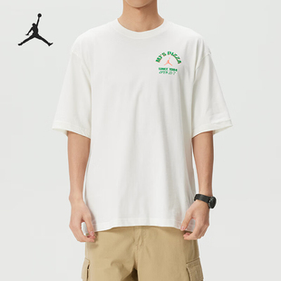 Nike/耐克正品JORDAN新款男白绿色跑步训练经典短袖T恤IF3167-133