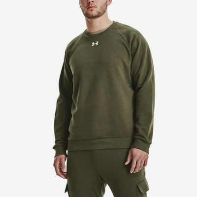 UA/安德玛正品秋冬男士运动抓绒保暖运动休闲圆领卫衣1379755-390