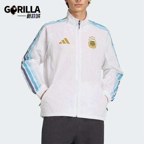 Adidas/阿迪达斯正品阿根廷队男士足球经典休闲文化外套JZ6285