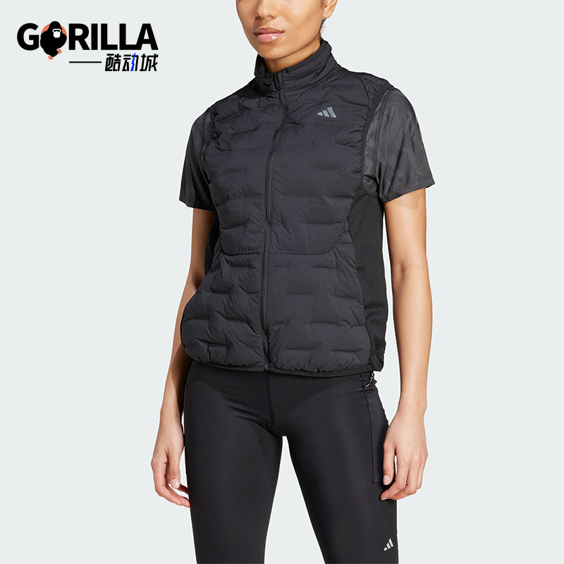 阿迪达斯女士保暖运动棉马甲