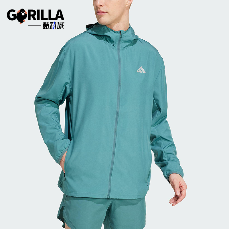 Adidas/阿迪达斯正品RUN IT JACKET男女拉链跑步连帽夹克JM5742