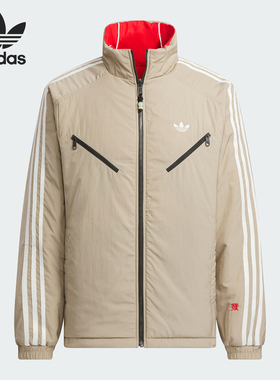 Adidas/阿迪达斯官方正品三叶草男士立领双面穿棉服外套KA0822