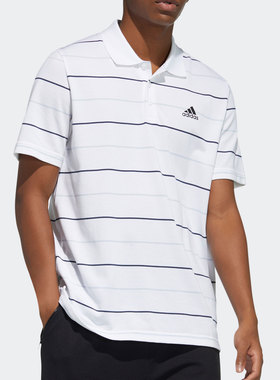Adidas/阿迪达斯正品春季男子圆领透气条纹运动POLO衫 GP1000