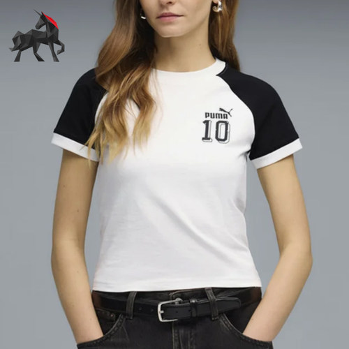 Puma/彪马正品FutureArchive新款女白黑色经典短袖T恤636790-02